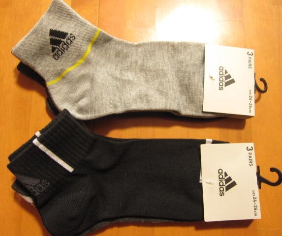 *送料無料*新品*アディダス*24-26㎝*ソックス3足×２*①*adidas*