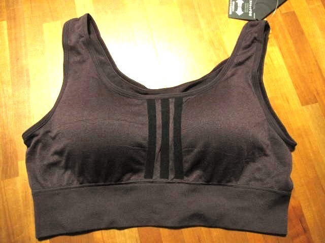 *送料無料*新品*Ｌ*adidas*ハーフトップ*ブラ*ノーブルブラウン*ストレッチ素材*立体成型*アディダス*グンゼ*