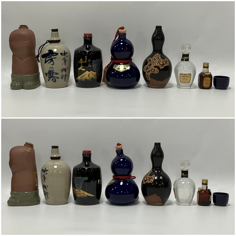 【60543T】酒瓶 空きボトル6點(diǎn) 豬口1點(diǎn) ミニボトルウイスキー 未開栓古酒 Old Parr まとめて8點(diǎn) 経年保管品 現(xiàn)狀品