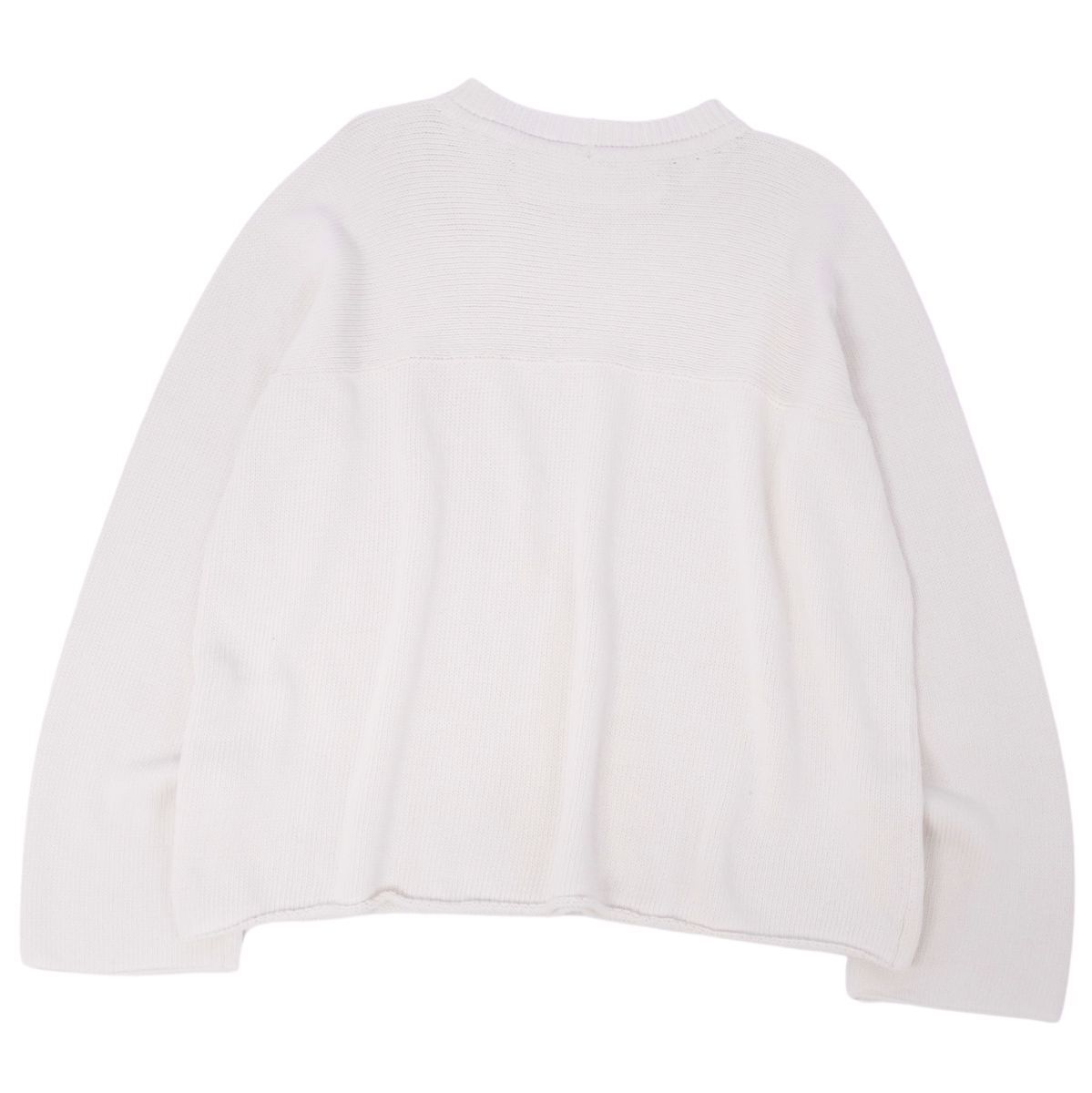  прекрасный товар Jil Sander JIL SANDER+ вязаный свитер длинный рукав длинный рукав Logo хлопок tops мужской 36(S соответствует ) белый cf11mn-rm10f12178