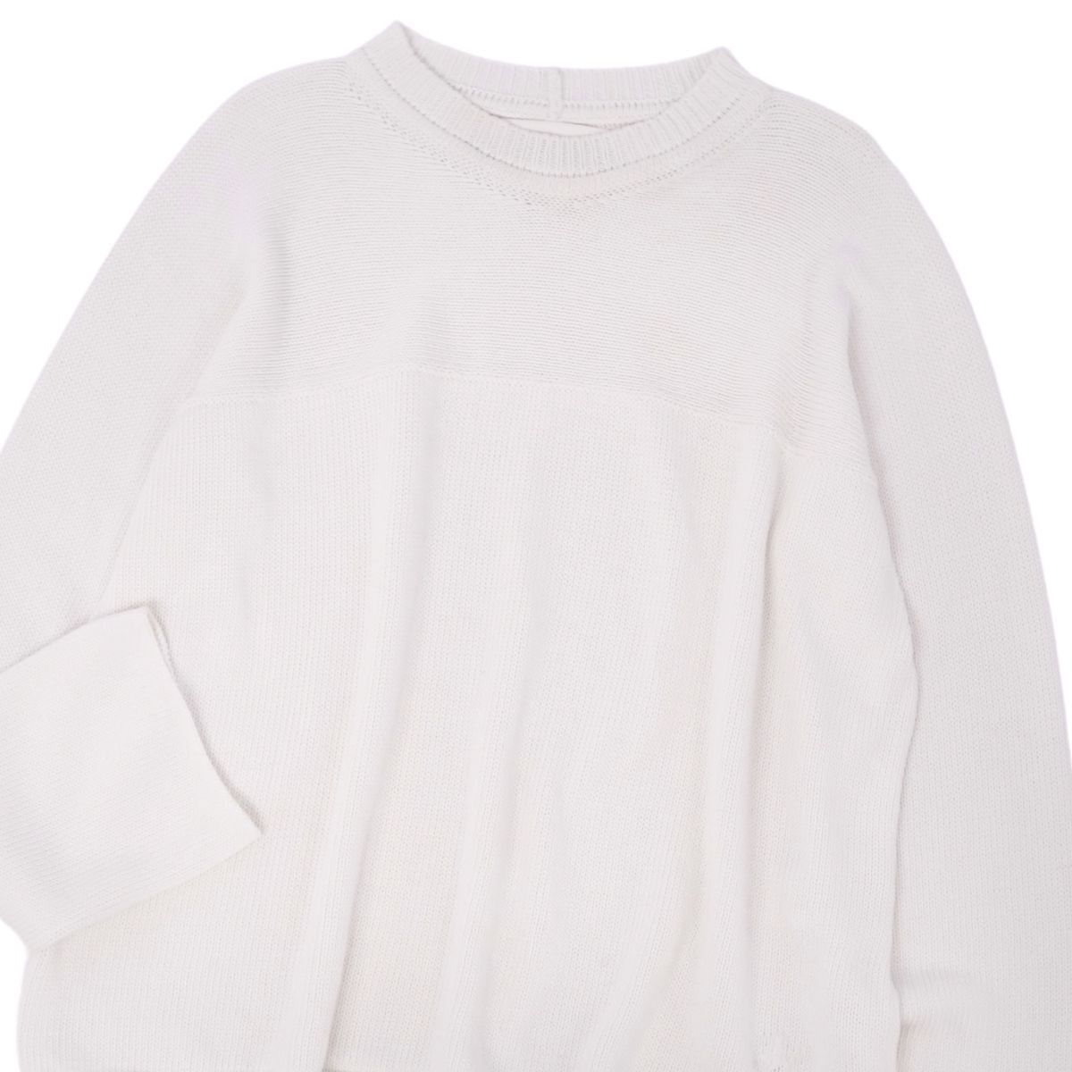  прекрасный товар Jil Sander JIL SANDER+ вязаный свитер длинный рукав длинный рукав Logo хлопок tops мужской 36(S соответствует ) белый cf11mn-rm10f12178