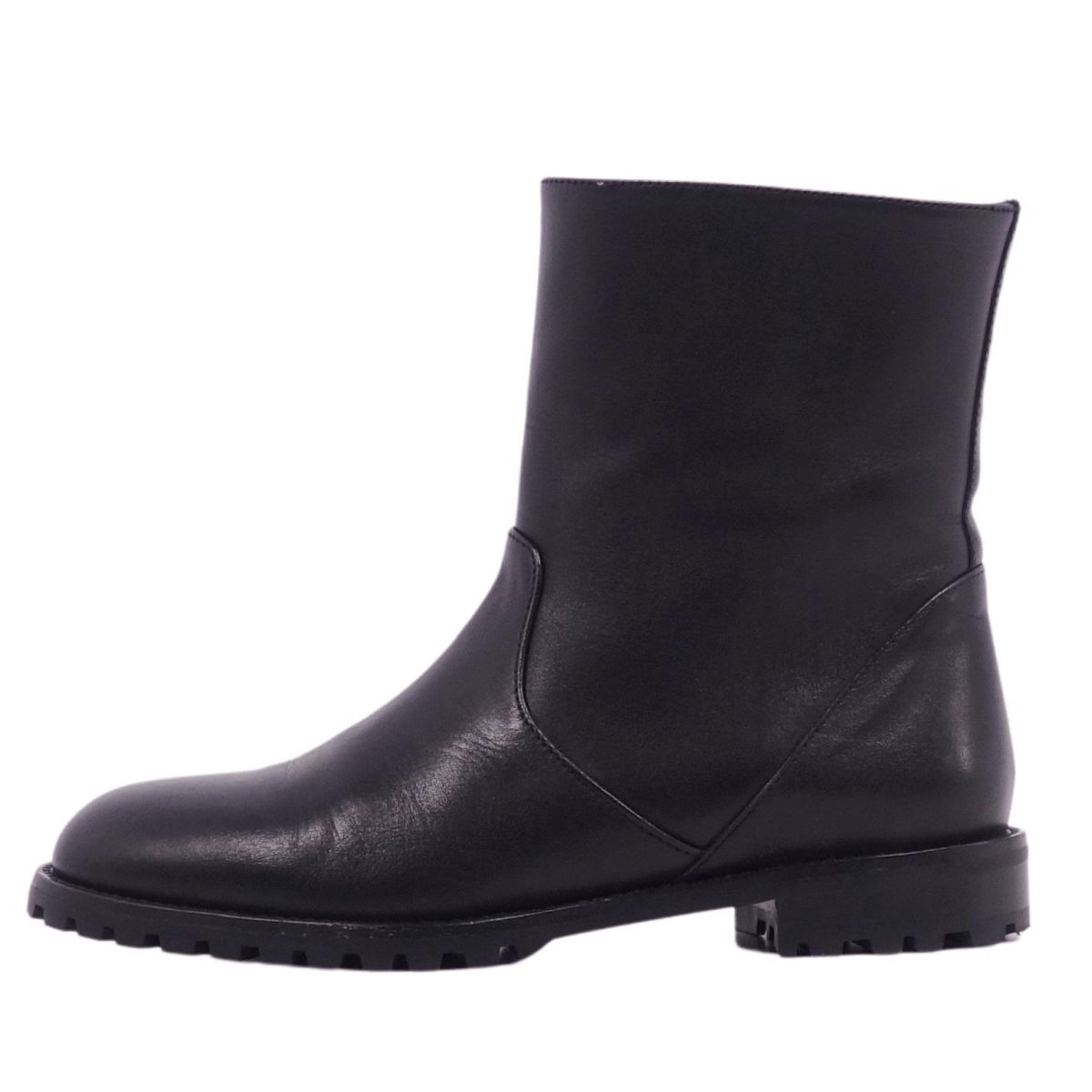 美品 マノロ?ブラニク Manolo Blahnik ブーツ ショートブーツ カーフレザー シューズ レディース 37(24cm) ブラック cf11dr-rm10f12330