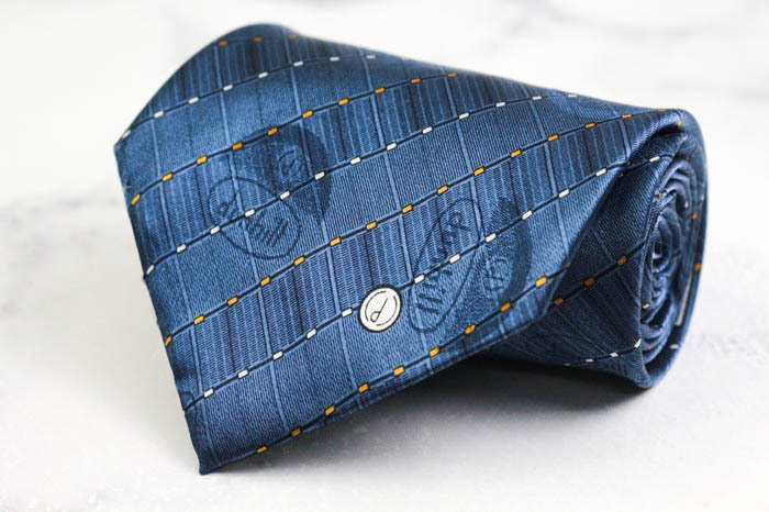 ダンヒル ブランド ネクタイ ハンドメイド 小紋柄 総柄 ワイドタイ PO メンズ ネイビー Dunhill