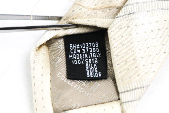 アルマーニコレッツォーニ ブランド ネクタイ シルク ストライプ柄 ドット柄 PO メンズ ベージュ ARMANI COLLEZIONI
