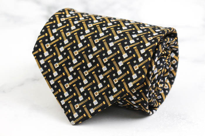 ブリオーニ ブランド ネクタイ シルク 小紋柄 総柄 ハンドメイド PO メンズ ブラック Brioni