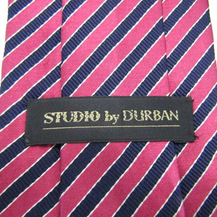 ダーバン ブランド ネクタイ ストライプ柄 ダブルストライプ シルク PO メンズ ワインレッド Durban