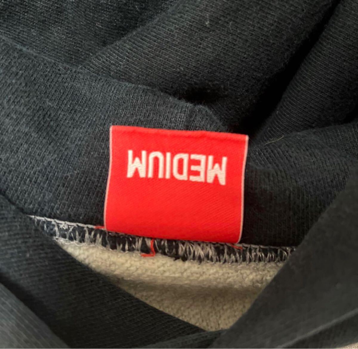 COCOLO BLAND ココロブランド パーカー スウェット サイズM デカロゴ ビッグロゴ カレッジ グレー 長袖 プルオーバー 裏起毛 袖切替 L相当_画像7