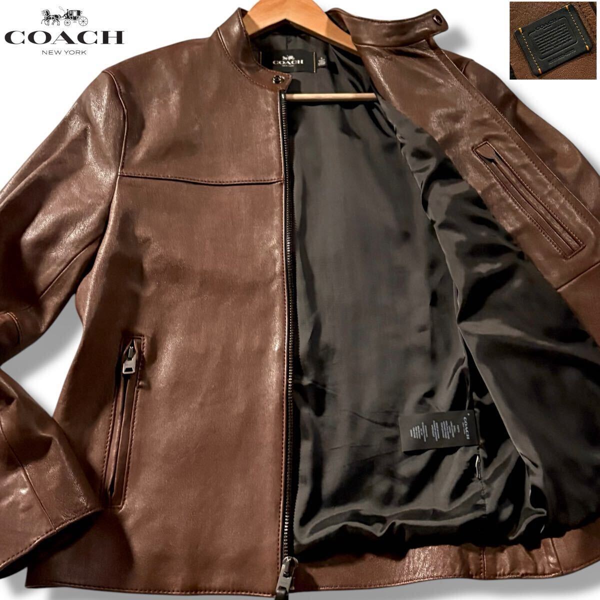 コーチ ラム革 ○美品○コーチ『最高級ラムレザー』COACH ライダース レザー