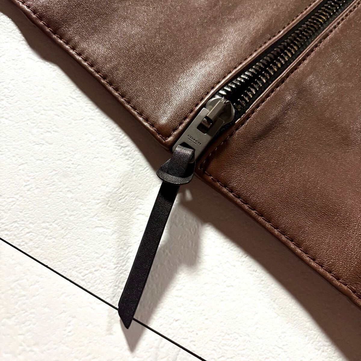 極美品 極上 COACH コーチ 羊革 ラムレザー ライダース