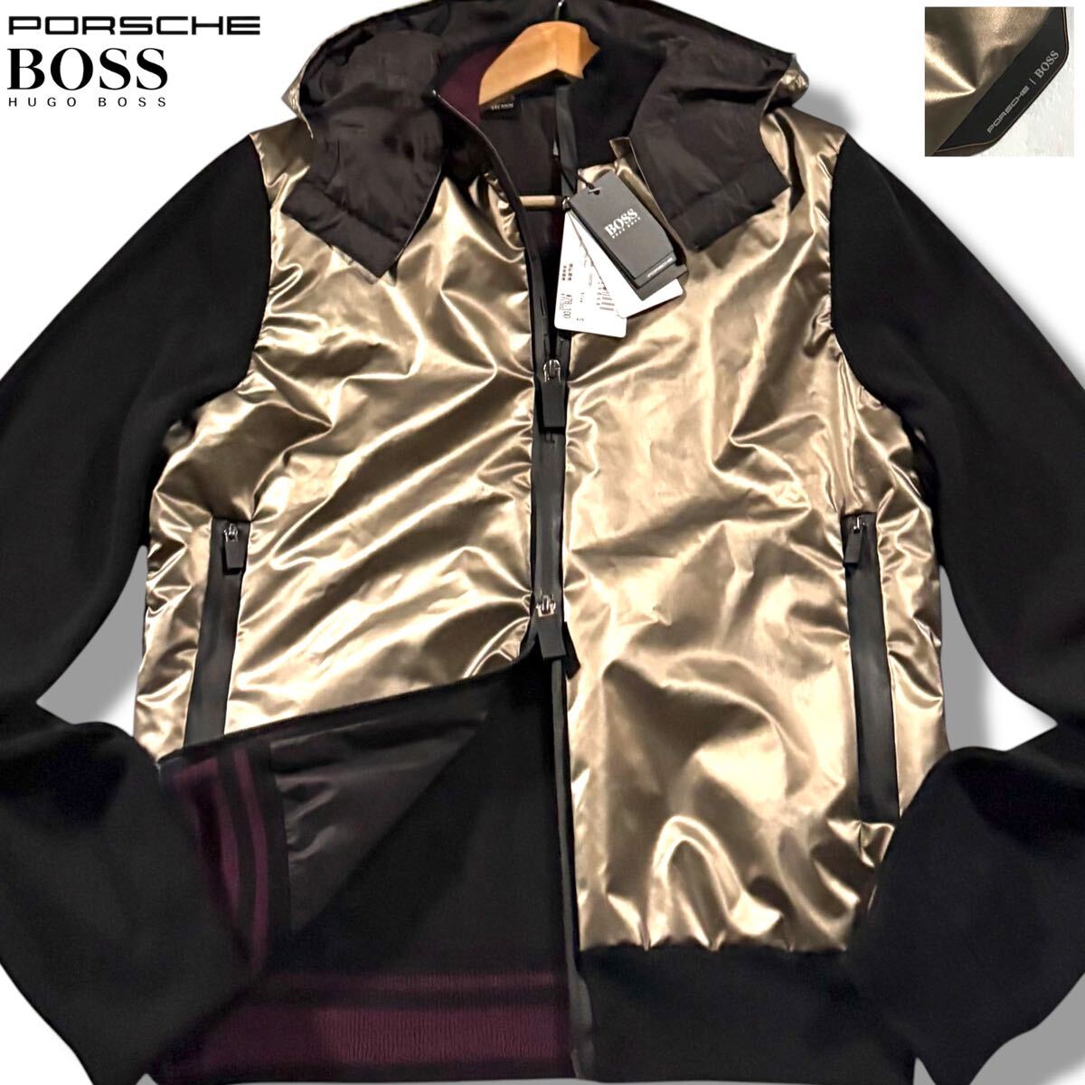 【極美品】HUGO BOSS ヒューゴボス ラムレザー 切替 ナイロンベスト 極美品】HUGO BOSS ヒューゴボス ラムレザー 切替 ナイロン