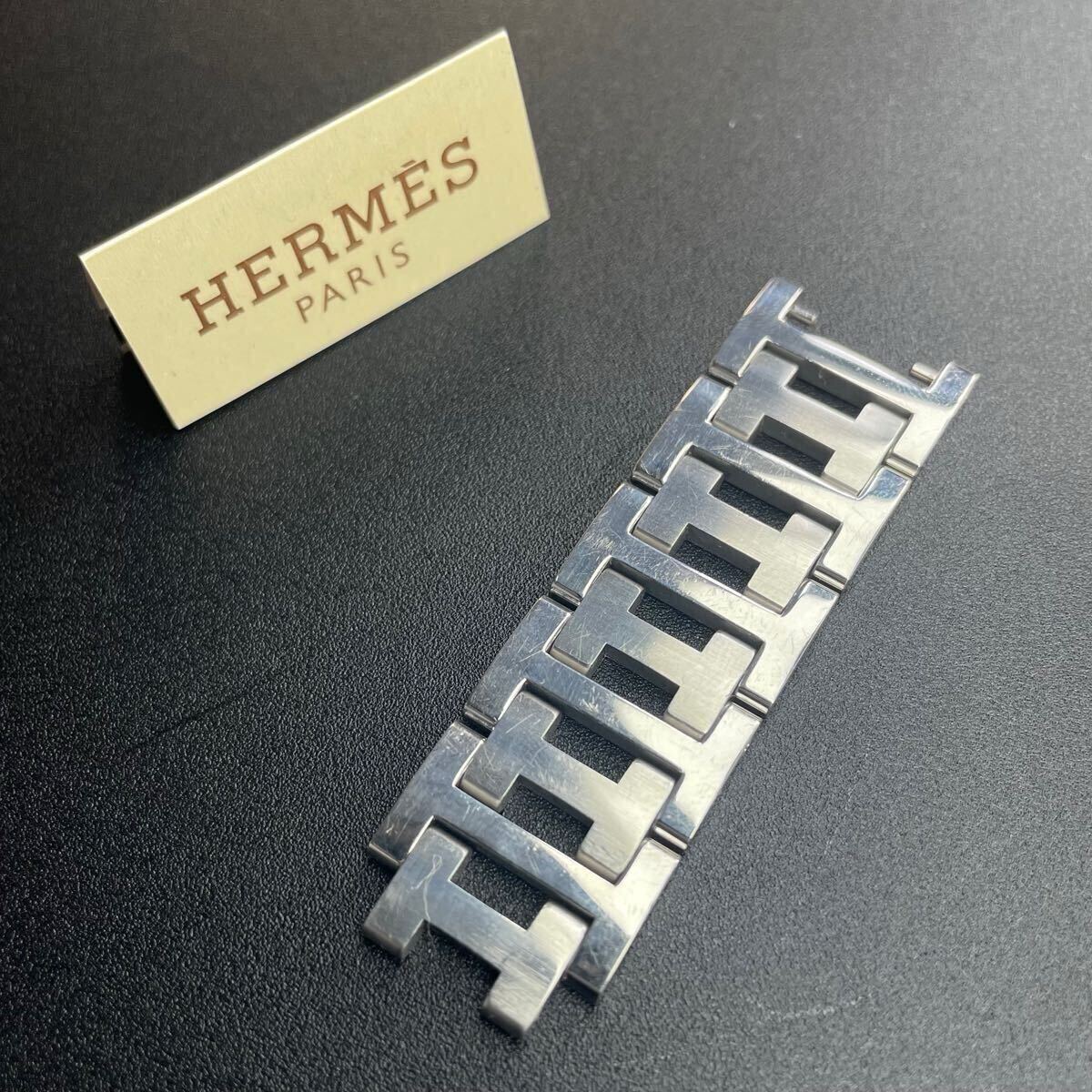 【良品 正規(guī)品 純正品】エルメス 腕時(shí)計(jì) コマ あまりコマ 5連コマ メンズ 18mm シルバー SSブレス HERMES 時(shí)計(jì) CL クリッパー【R6_311】⑤