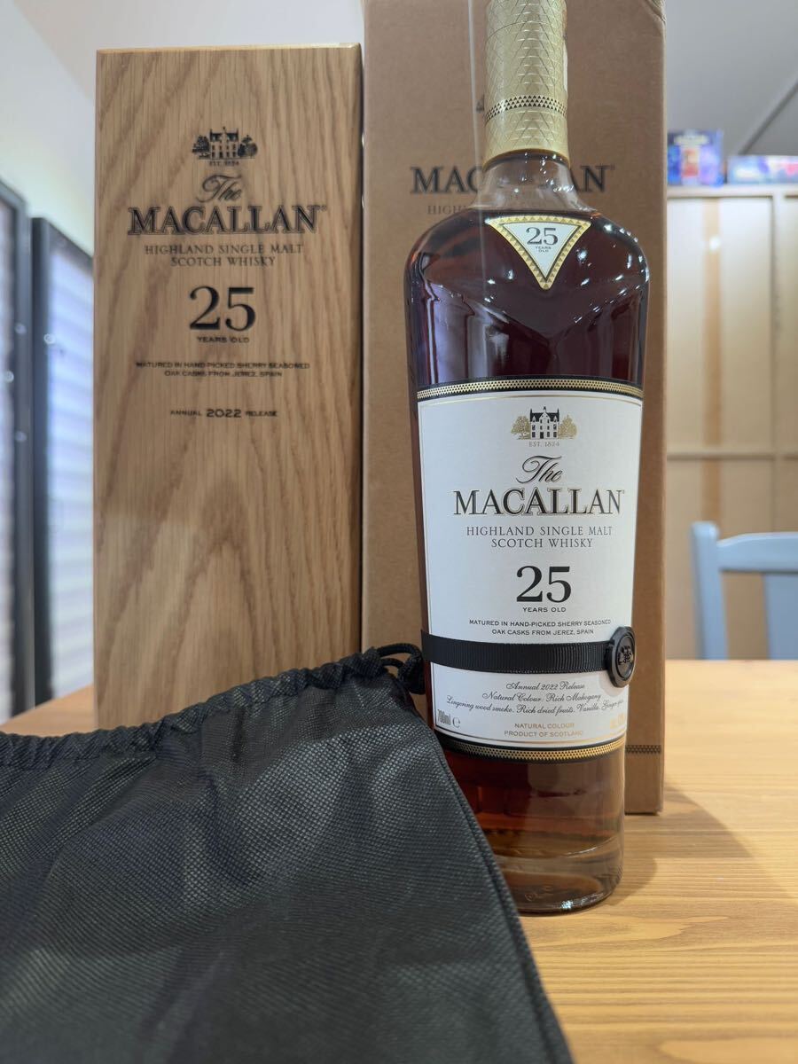 木箱付未開栓】ザ・マッカラン 25年 43度 700mL 2022年|The 木箱付未開栓】ザ・マッカラン 25年 43度 700mL 2022年|The
