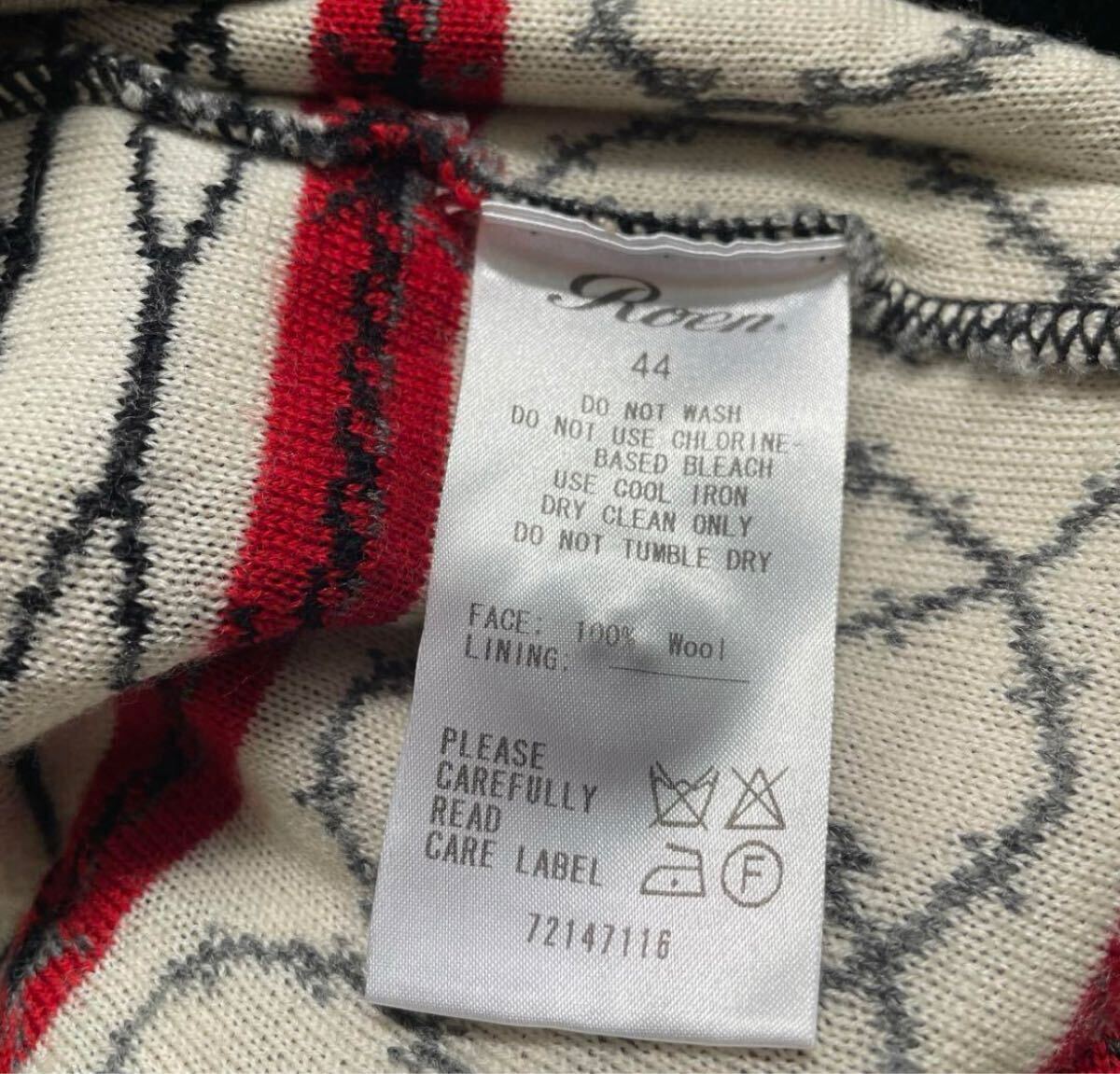 Roen ニットカーディガン 44 スカル　ロエン　ドクロ　ニット　黒　_画像7