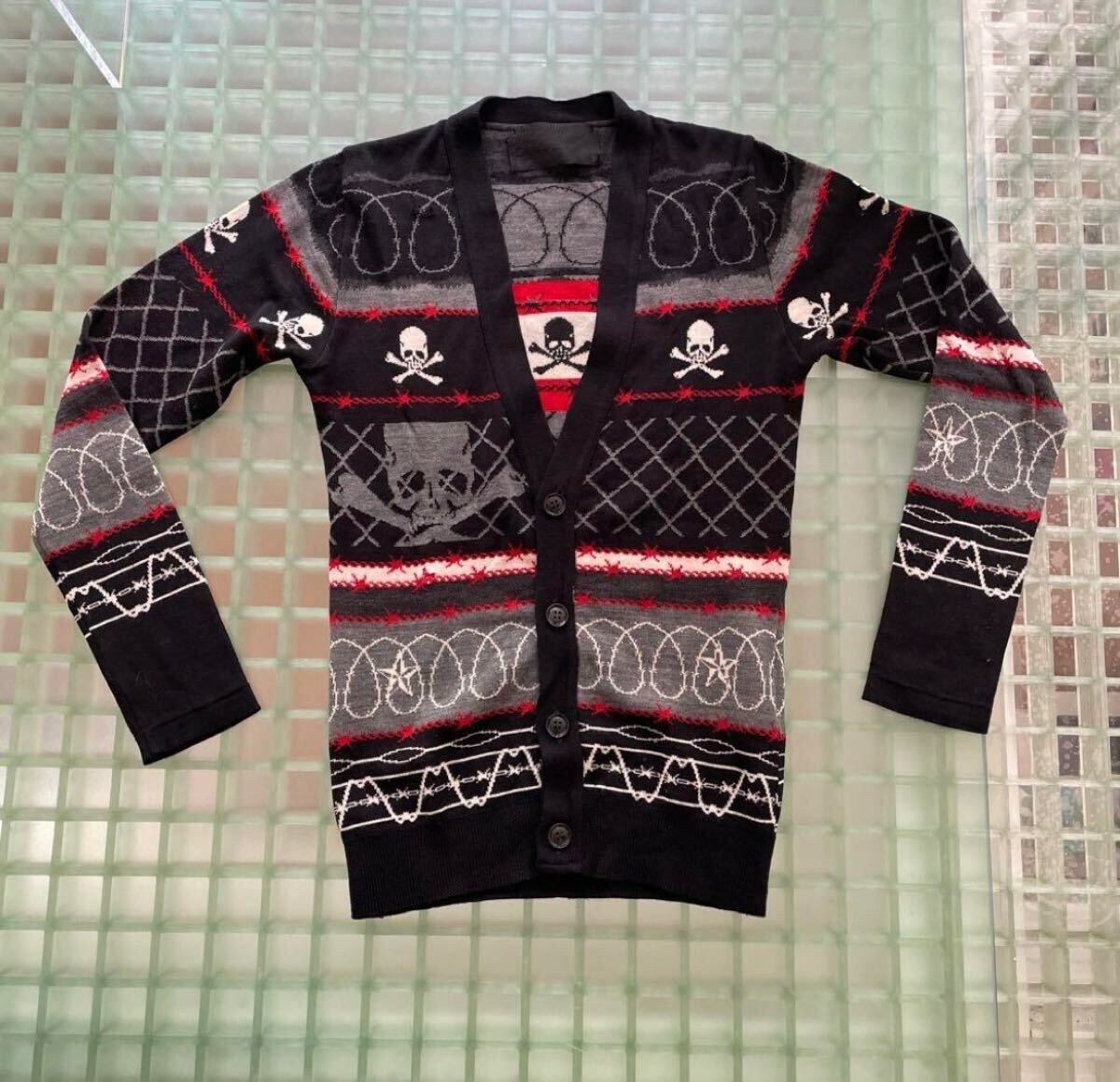 Roen ニットカーディガン 44 スカル　ロエン　ドクロ　ニット　黒　_画像1