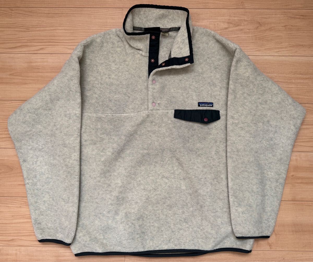USA製 patagonia パタゴニア SYNCHILLA シンチラ スナップT オートミール フリースジャケット Lサイズ