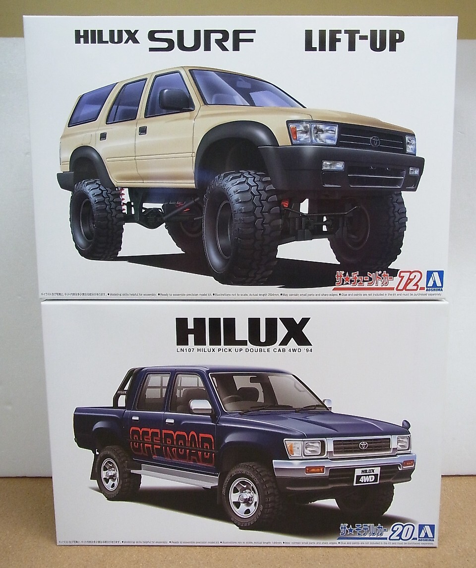 アオシマ◎ハイラックス　サーフ　リフトアップ/　ピックアップ　ダブルキャブ　4WD 　’94