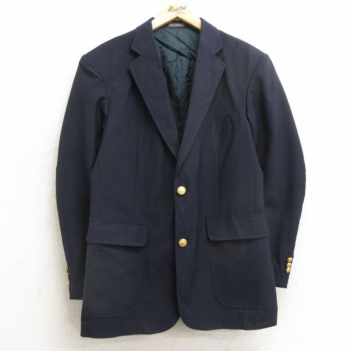 M/古着 長袖 テーラード ジャケット メンズ 90s 濃紺 ネイビー spe 24dec23 中古 アウター