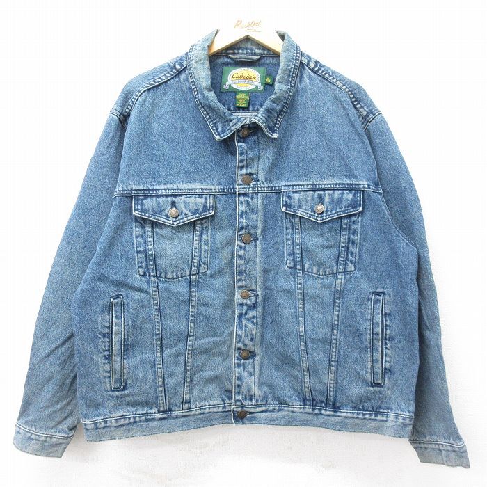 【30%OFF】XL/古着 カベラス 長袖 ジージャン メンズ 00s 大きいサイズ コットン 紺 ネイビー デニム spe 24sep06 中古 アウター Gジャ 3OF