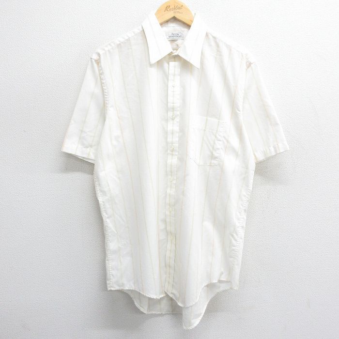 【30%OFF】XL/古着 アロー 半袖 シャツ メンズ 90s 薄黄他 イエロー ストライプ 24apr23 中古 トップス 3OF
