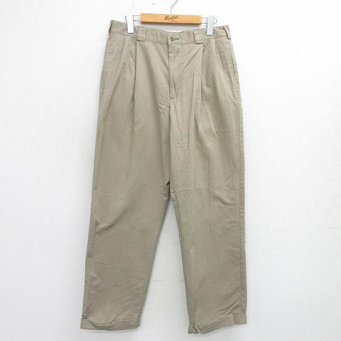 【30%OFF】W32/古着 トミーヒルフィガー ブランド チノ パンツ チノパン メンズ ベージュ カーキ 24aug01 中古 ボトムス ロング 3OF