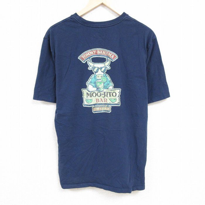【30%OFF】XL/古着 半袖 Tシャツ メンズ トミーバハマ 大きいサイズ コットン クルーネック 紺 ネイビー 24mar30 中古 3OF