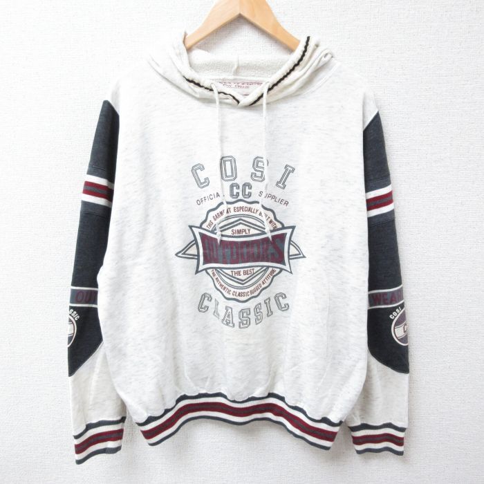 【30%OFF】XL/古着 長袖 スウェット パーカー メンズ 00s COSI CLASSIC 大きいサイズ 薄グレー 霜降り 23oct23 中古 スエット トレーナ 3OF