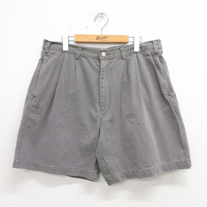 【30%OFF】W35/古着 ショート パンツ ショーツ メンズ 00s コットン グレー 24jul12 中古 ボトムス 短パン ショーパン ハーフ 3OF