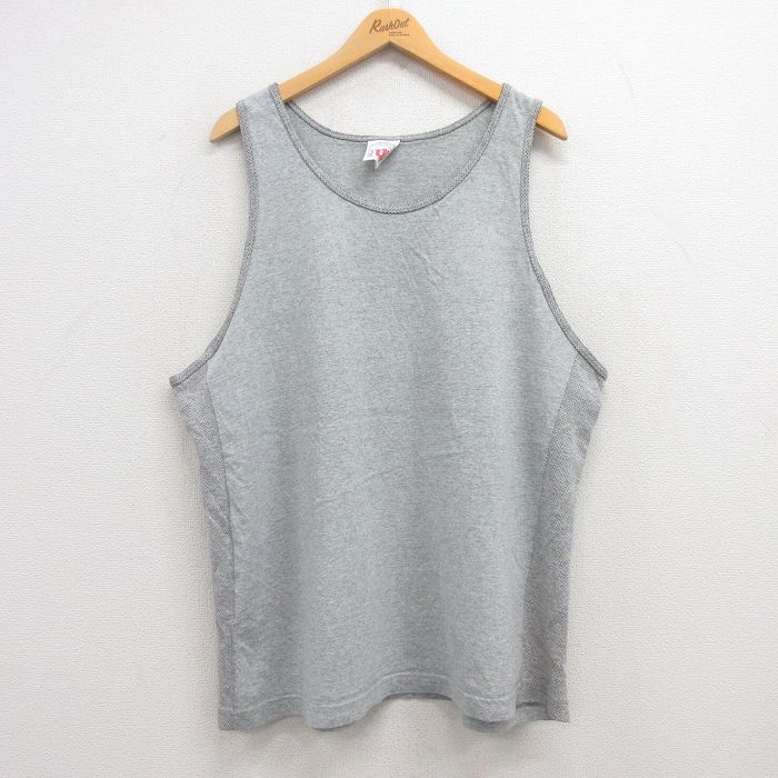 【30%OFF】XL/古着 ウィルソン ビンテージ タンクトップ メンズ 00s 無地 クルーネック グレー 霜降り 24jul16 中古 3OF