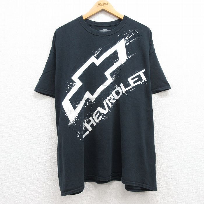 【30%OFF】XL/古着 半袖 Tシャツ メンズ シボレー 大きいサイズ コットン クルーネック 紺 ネイビー 24feb12 中古 3OF