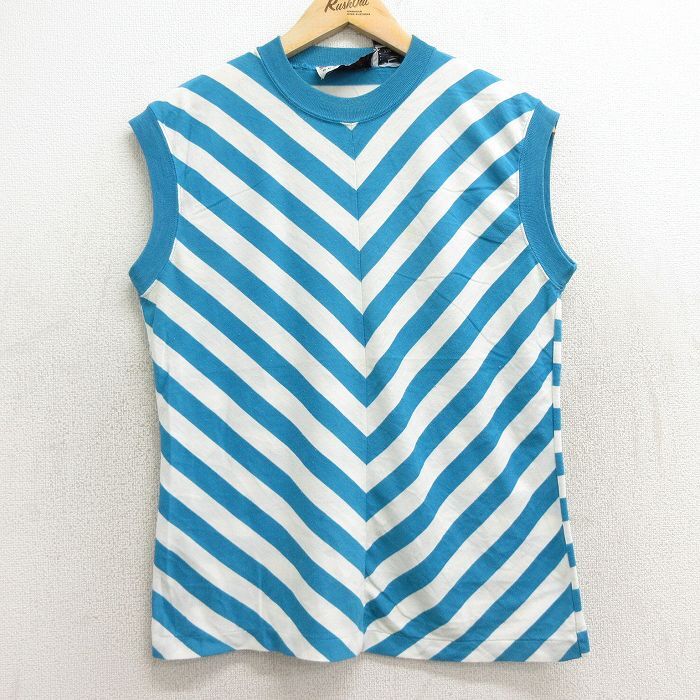 【30%OFF】L/古着 ビンテージ ノースリーブ Tシャツ メンズ 90s クルーネック 水色他 24aug07 中古 3OF