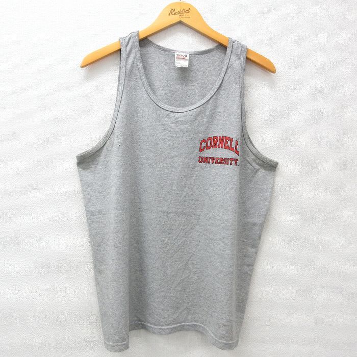 【30%OFF】XL/古着 ビンテージ タンクトップ メンズ 90s コーネル大学 クルーネック グレー 霜降り 24jul22 中古 3OF