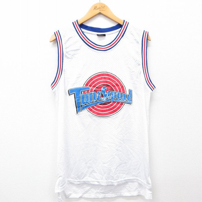 【30%OFF】L/古着 ビンテージ タンクトップ メンズ 00s Tune Squad メッシュ地 クルーネック 白他 ホワイト 24jul15 中古 3OF
