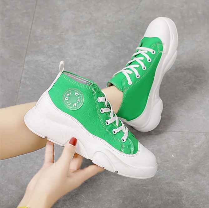  lady's sneakers shoes beautiful legs legs length slip prevention thickness bottom casual fashion stylish 35 black 