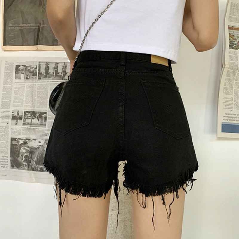  Denim short pants lady's Korea manner S black 