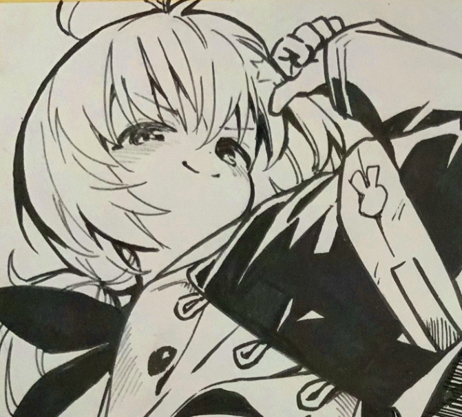 夏コミ ぱんやかわ C104 ブルアカ ポニテホシノ 直筆イラスト ミニ色紙 Yahoo!オークション - 【 手描きイラスト・ミニ色紙 】「ブルー