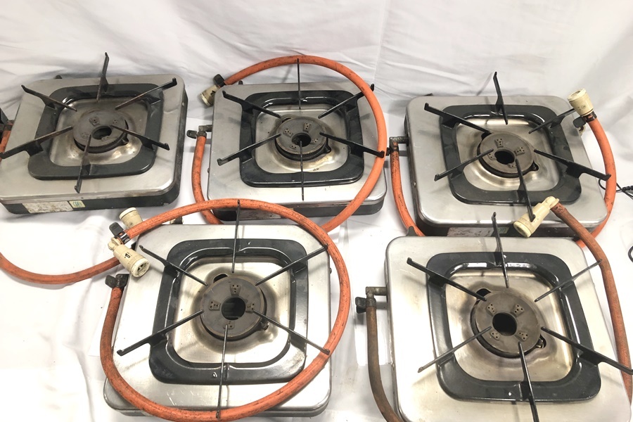 【送料無料】東京)◇Rinnai リンナイ RSB-150PJ 業務用ガスコンロ プロパンガス用 3段階火力調節 5点 現状品