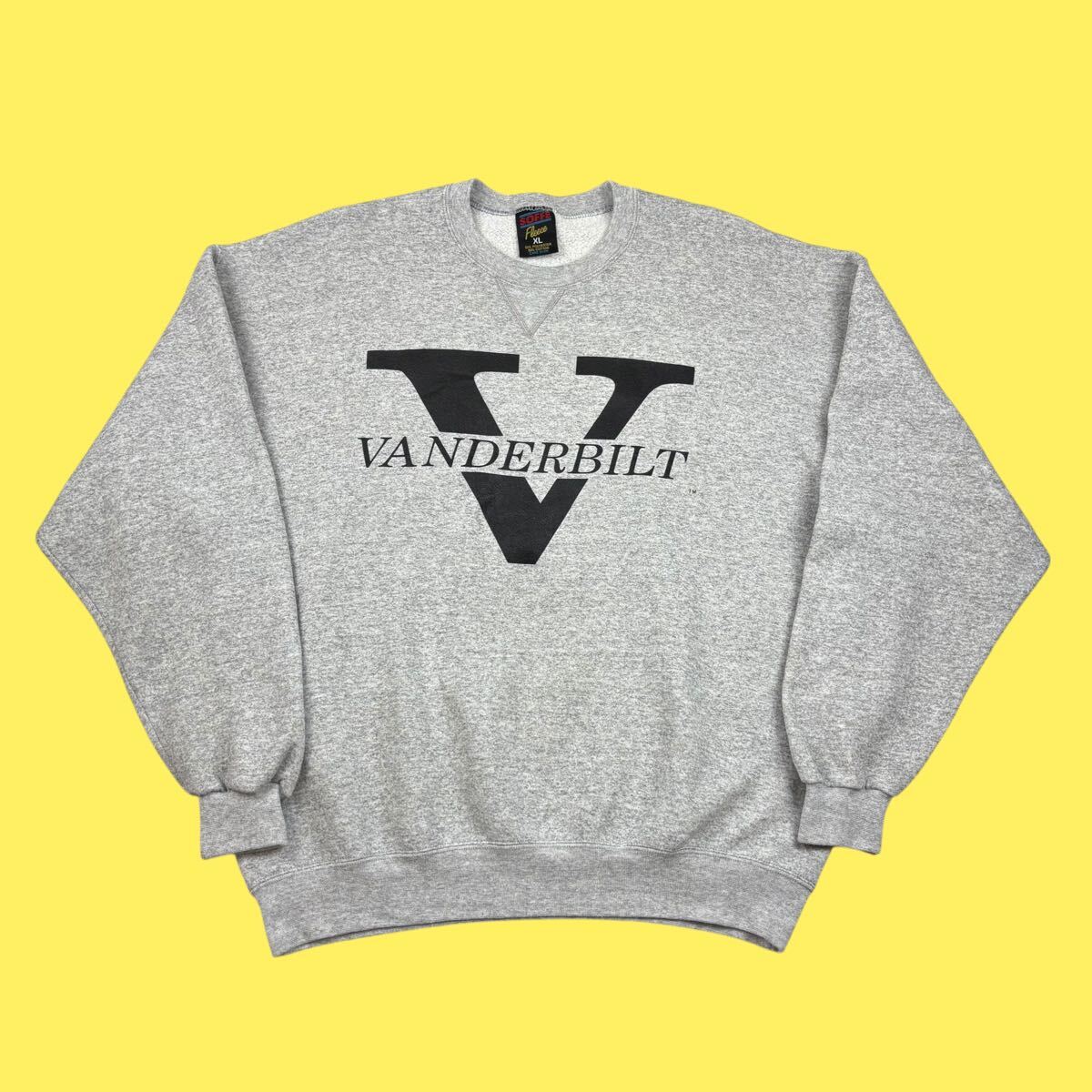 90s Soffe Fleece Vanderbilt Logo Print Sweat Pullover made in USA 90年代 ソフィ ヴァンダービルト ロゴプリント スウェット XLサイズ