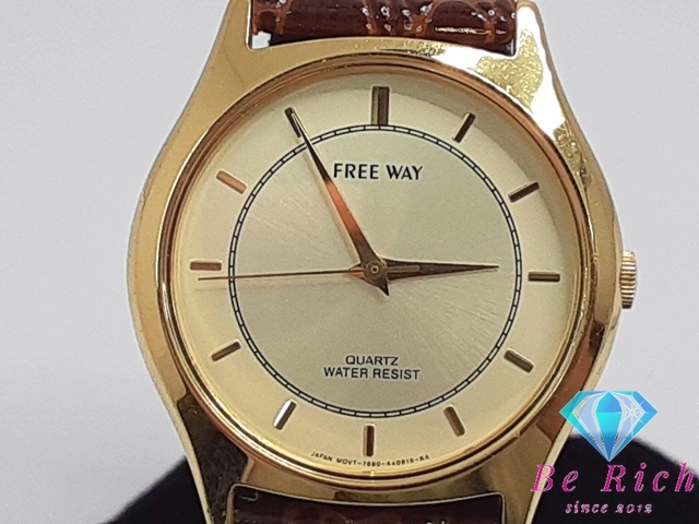  Citizen CITIZEN freeway мужские наручные часы 7680-A40834 Gold Brown чай SS кожа аналог кварц часы [ б/у ] ht5124