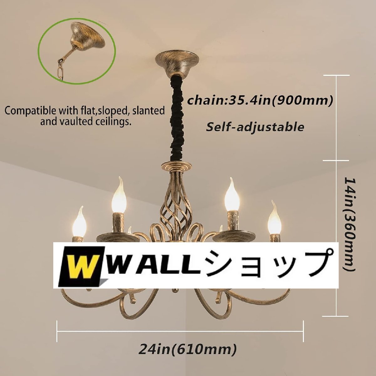 素樸な6燈シャンデリア フレンチカントリーヴィンテージシャンデリア アンティークブロンズペンダン ペンダント照明器具