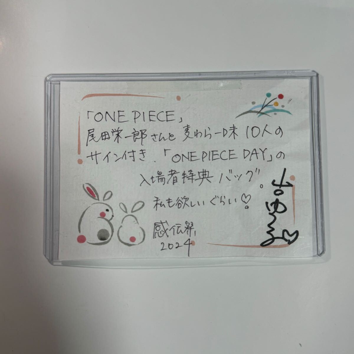 ワンピース 尾田栄一郎 田中真弓 等 直筆サイン 入 トートバッグ ワンピース 尾田栄一郎 田中真弓 等 直筆サイン 入 トートバッグ