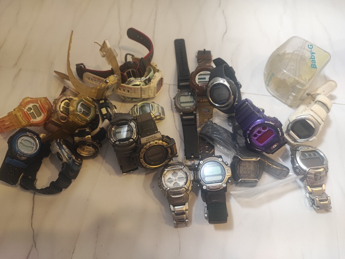 1000スタ G-SHOCK CASIO 腕時計 Baby-G ジーショック Gショック 24本 セット まとめ売り protrek スリーセンサー カシオ ジャンク 動作品含