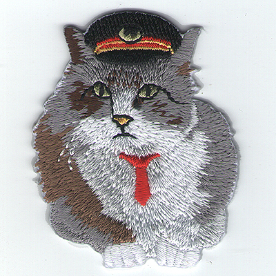 猫の駅長 刺繍ワッペン_画像1