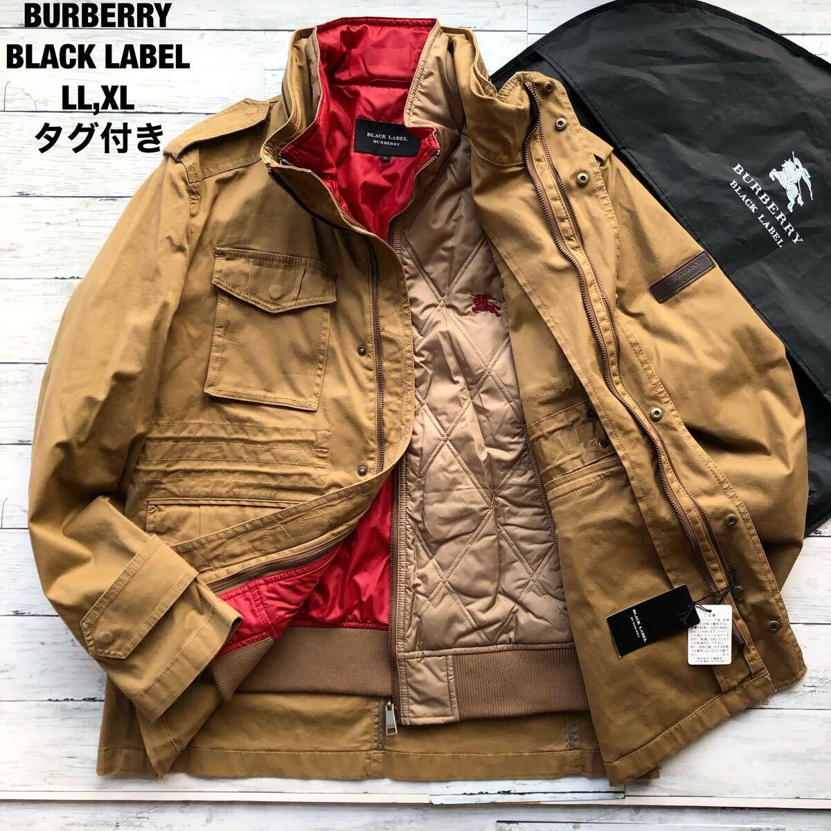 未使用級/LL,XL/3way◎バーバリーブラックレーベル ライナー付 未使用級/LL,XL/3way◎バーバリーブラックレーベル ライナー付