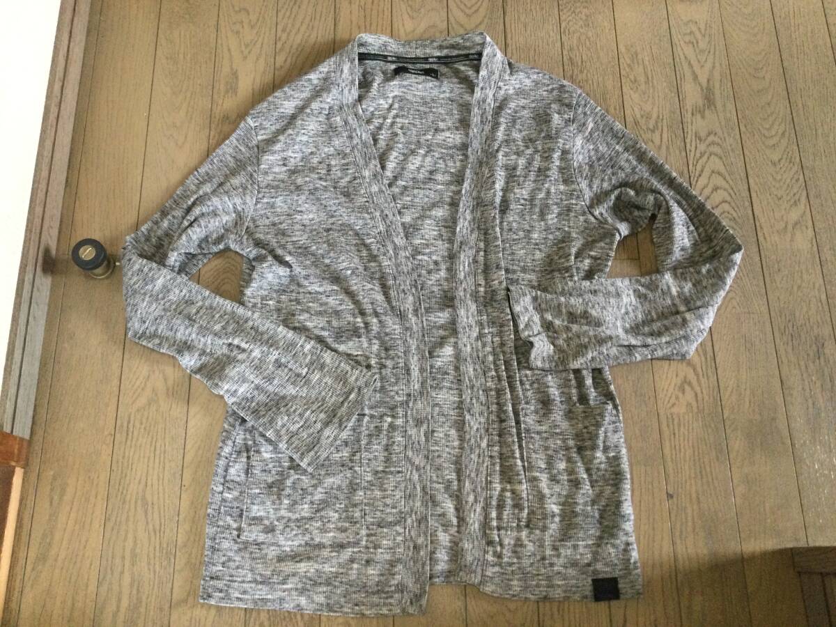 デザインカーディガン　グレー系　L　コットン35%