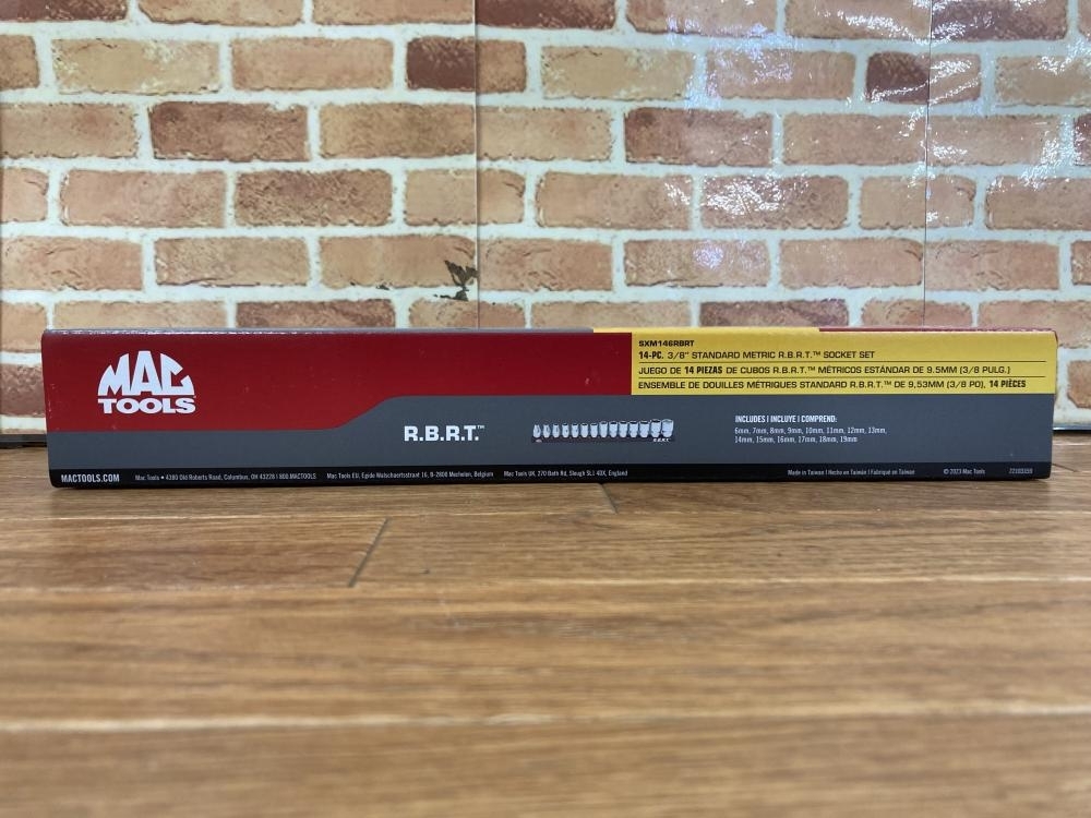 003☆未使用品☆MACTOOLS 3/8メトリックスタンダードソケットセット 14Pc. SXM146RBRT　6角