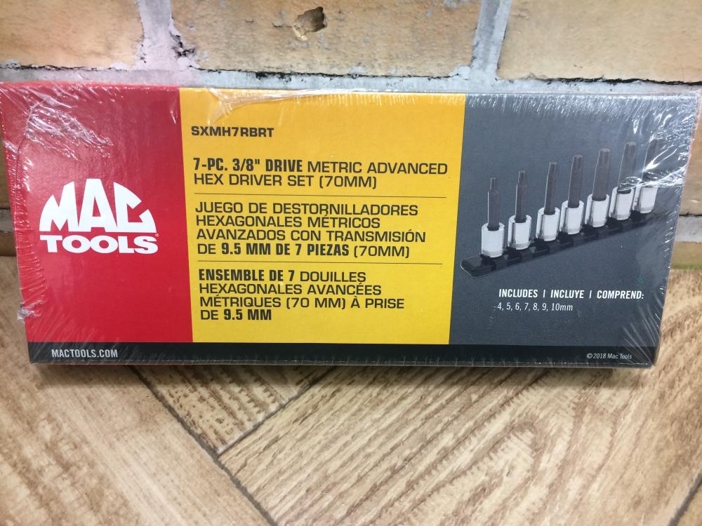 003☆未使用品・即決価格☆　MACTOOLS 7Pc. 3/8アドバンスドヘックスソケットセット SXMH7RBRT