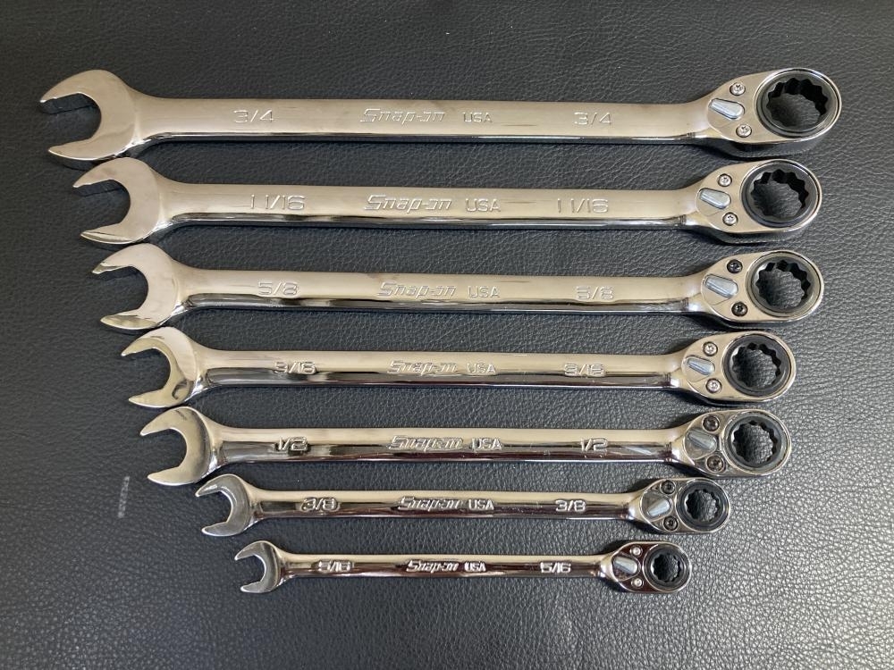 007◇おすすめ商品◇Snap-On フランクドライブラチェットコンビネーションレンチ 美品 SOXRR10A～24A 7本セット