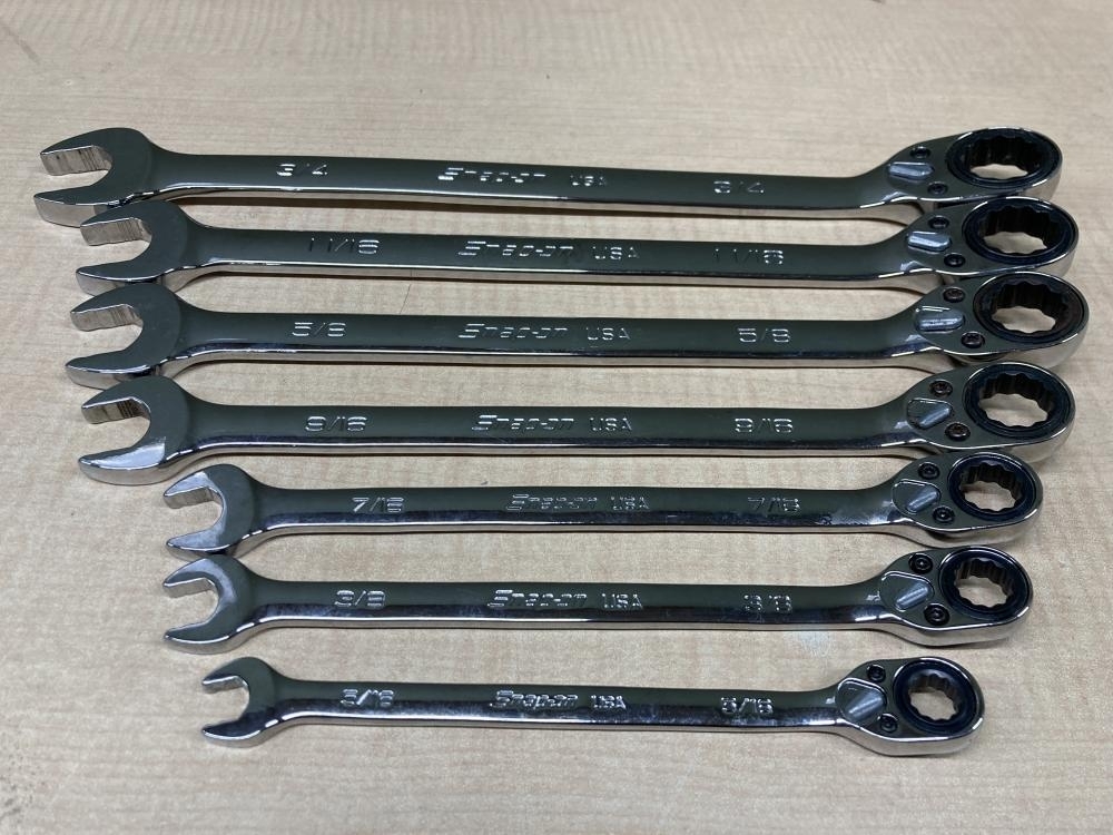 018★おすすめ商品★Snap-on スナップオン ラチェットコンビネーションレンチセット SOXRR24/22/20/18/14/12/10 ※7本セット
