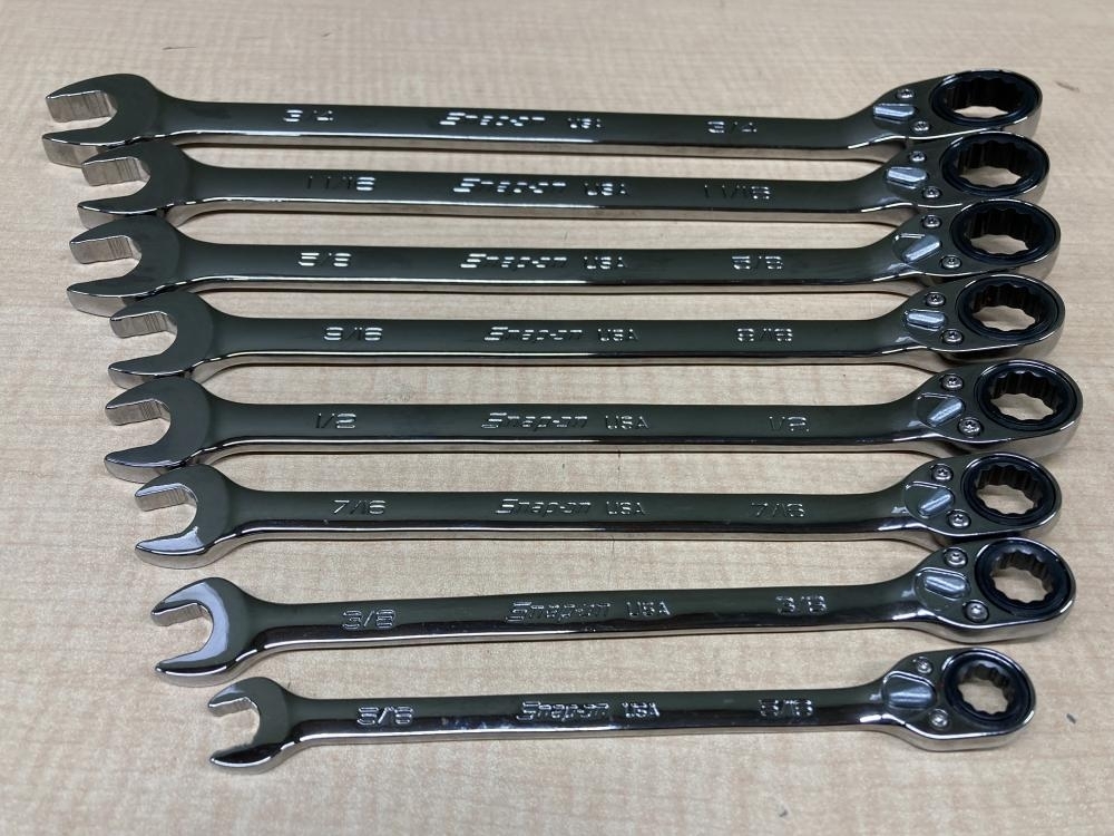 018★おすすめ商品★Snap-on スナップオン ラチェットコンビネーションレンチセット SOXRR24A~10A ※8本セット
