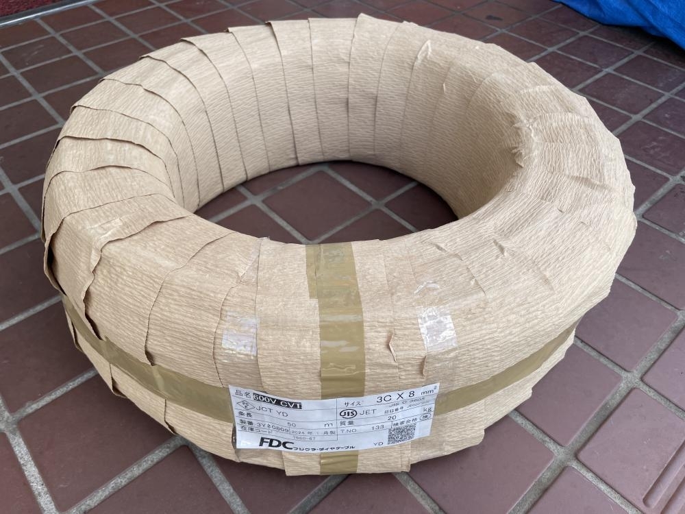 009▼未使用品・送料無料▼フジクラダイヤケーブル CVTケーブル 3C×8SQ 50m